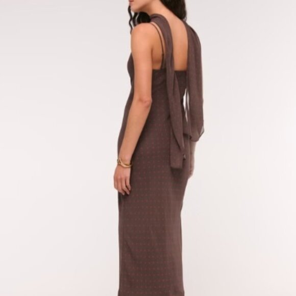 THE A&F JULIA SLIP SCARF MAXI DRESS - MEDIUM - NEW - Picture 2 of 3